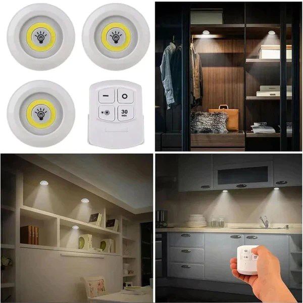 3Pcs Remote LED Tap Light Wall lights